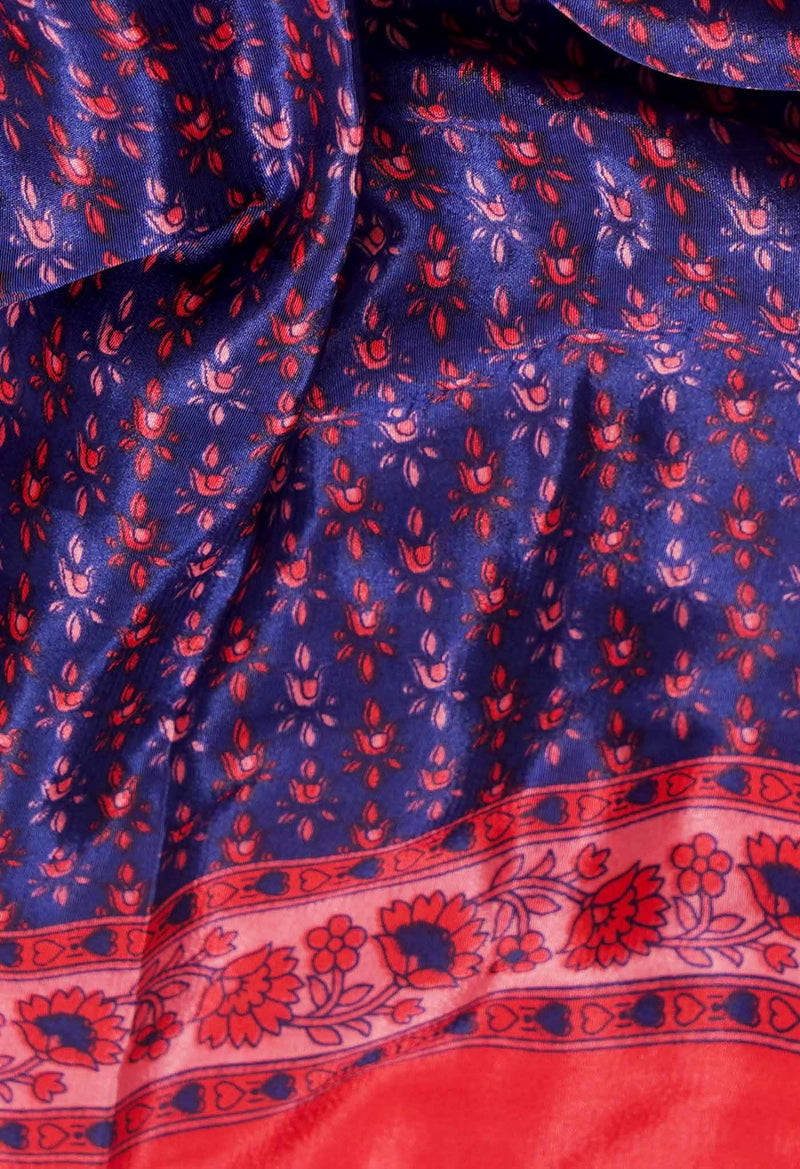 Online Shopping for Navy Blue   Crepe Soft Silk Saree with Fancy/Ethnic Prints from Punjab at Unnatisilks.comIndia
