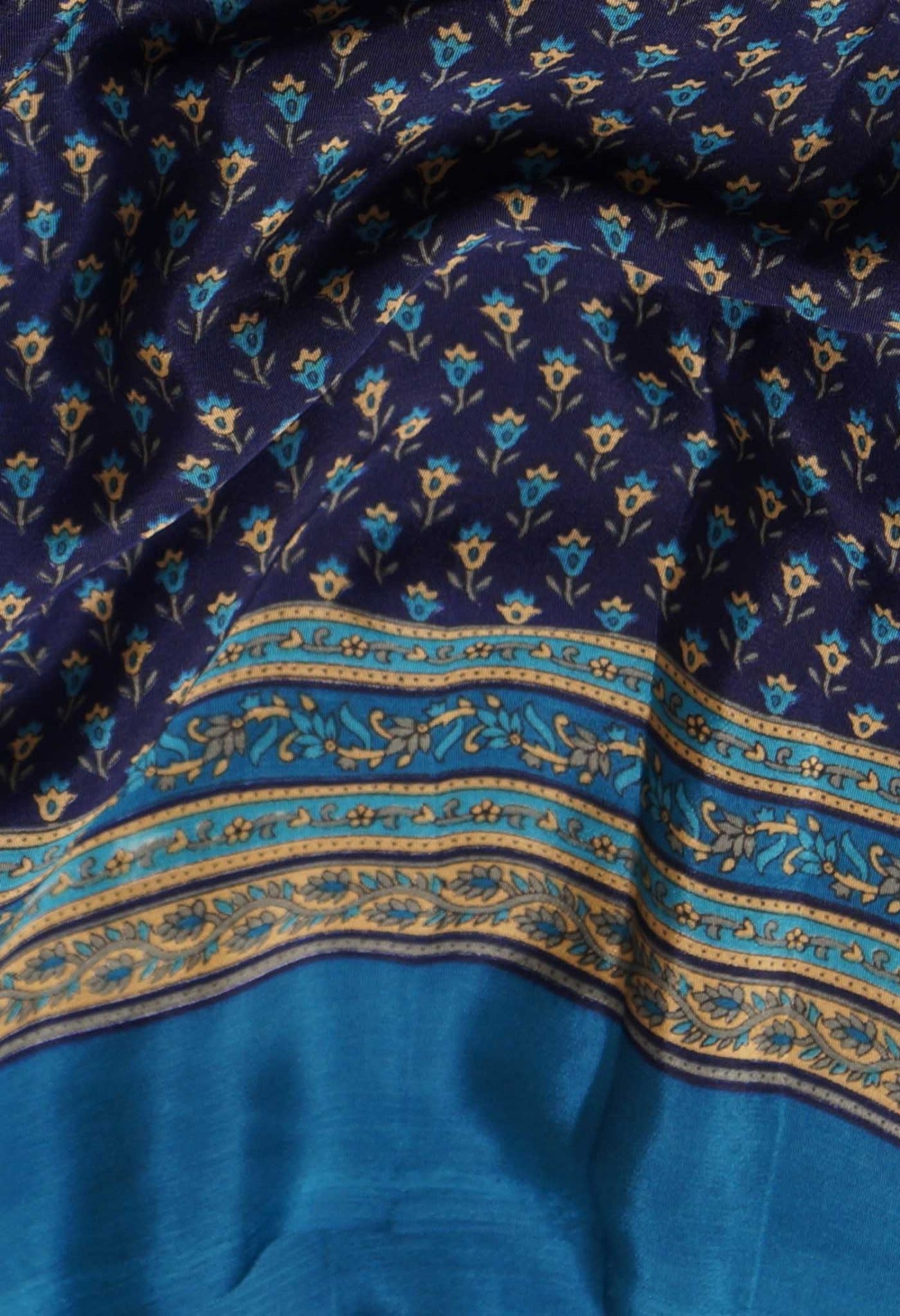 Online Shopping for Navy Blue   Crepe Soft Silk Saree with Fancy/Ethnic Prints from Punjab at Unnatisilks.com India
