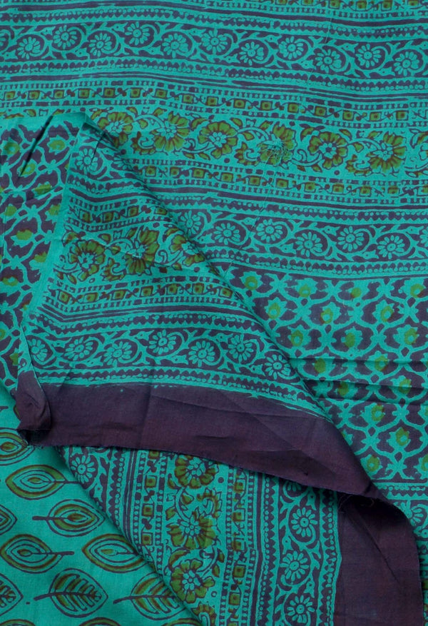 Green Pure Mulmul Cotton Saree
