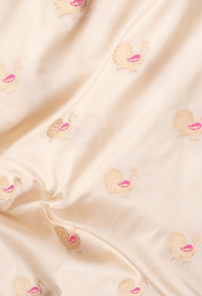 Online Shopping for Cream  Banarasi Silk Saree with Banarasi /Brocade from Uttar Pradesh at Unnatisilks.com India
