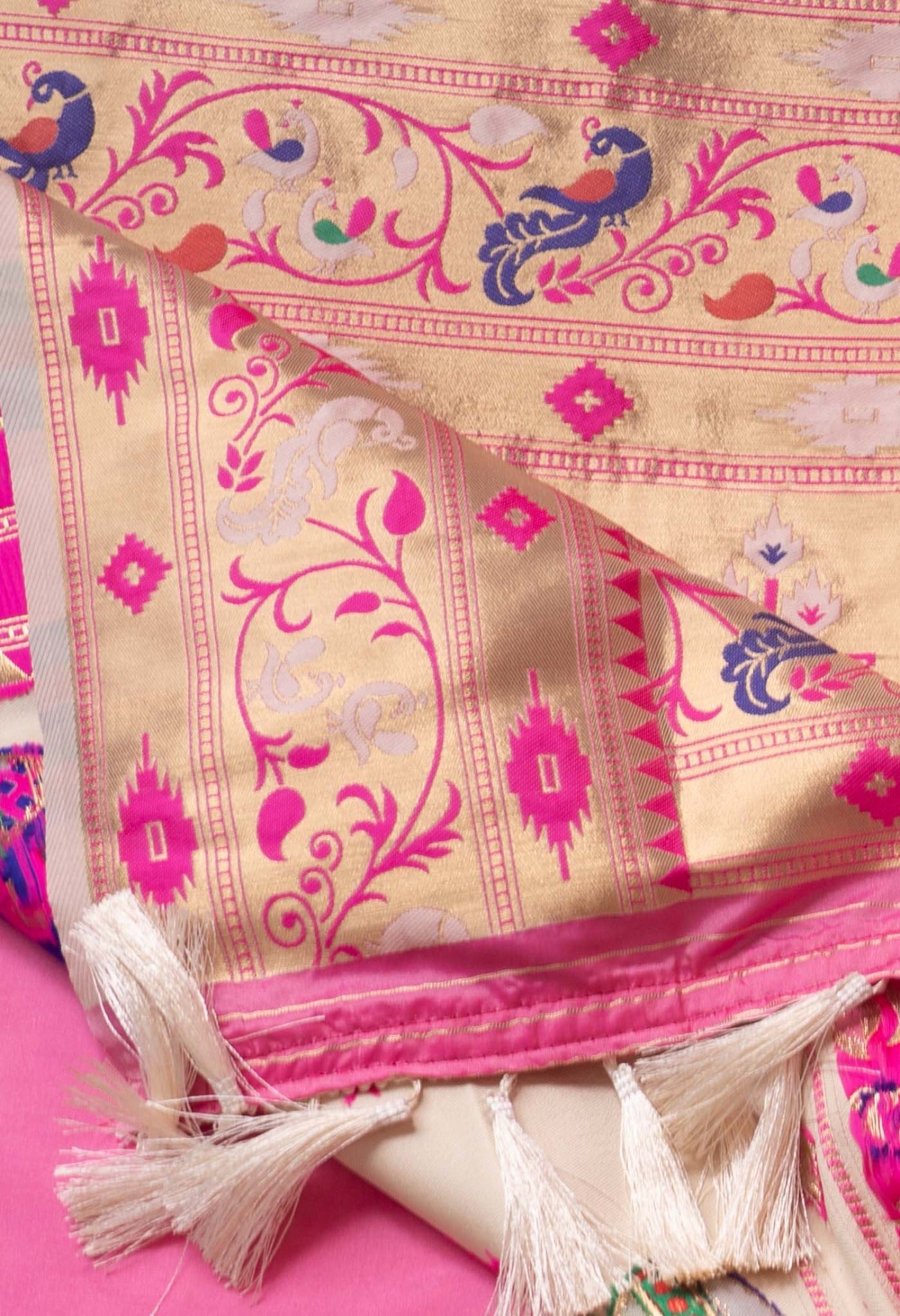 Online Shopping for Cream  Banarasi Silk Saree with Banarasi /Brocade from Uttar Pradesh at Unnatisilks.com India
