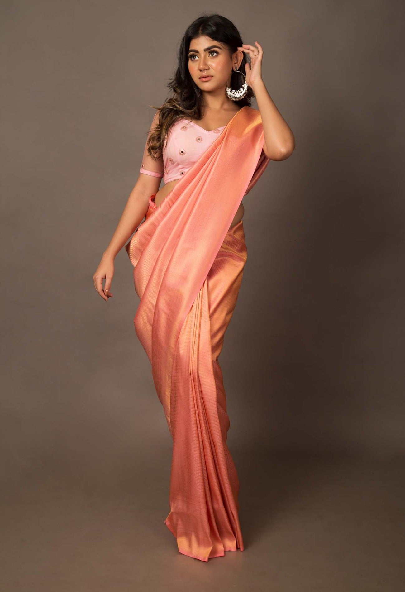 Online Shopping for Pink  Banarasi Silk Saree with Banarasi /Brocade from Uttar Pradesh at Unnatisilks.com India