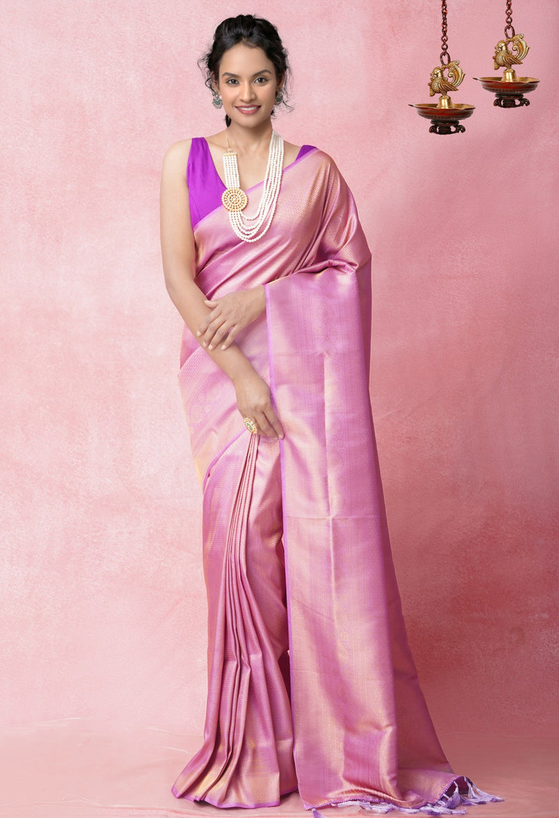 Purple  Banarasi Silk Saree
