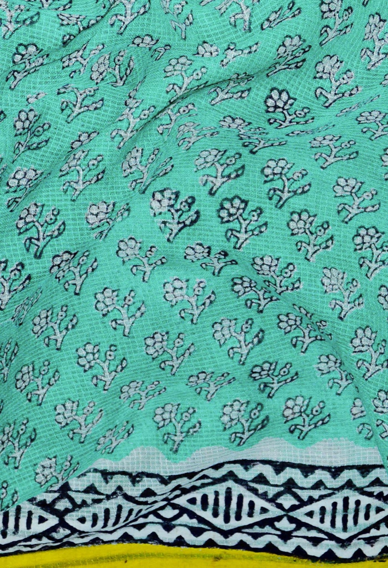 Online Shopping for Green  Pure Bagru Mulmul Cotton Saree with Hand Block Prints from Andhra Pradesh at Unnatisilks.com India
