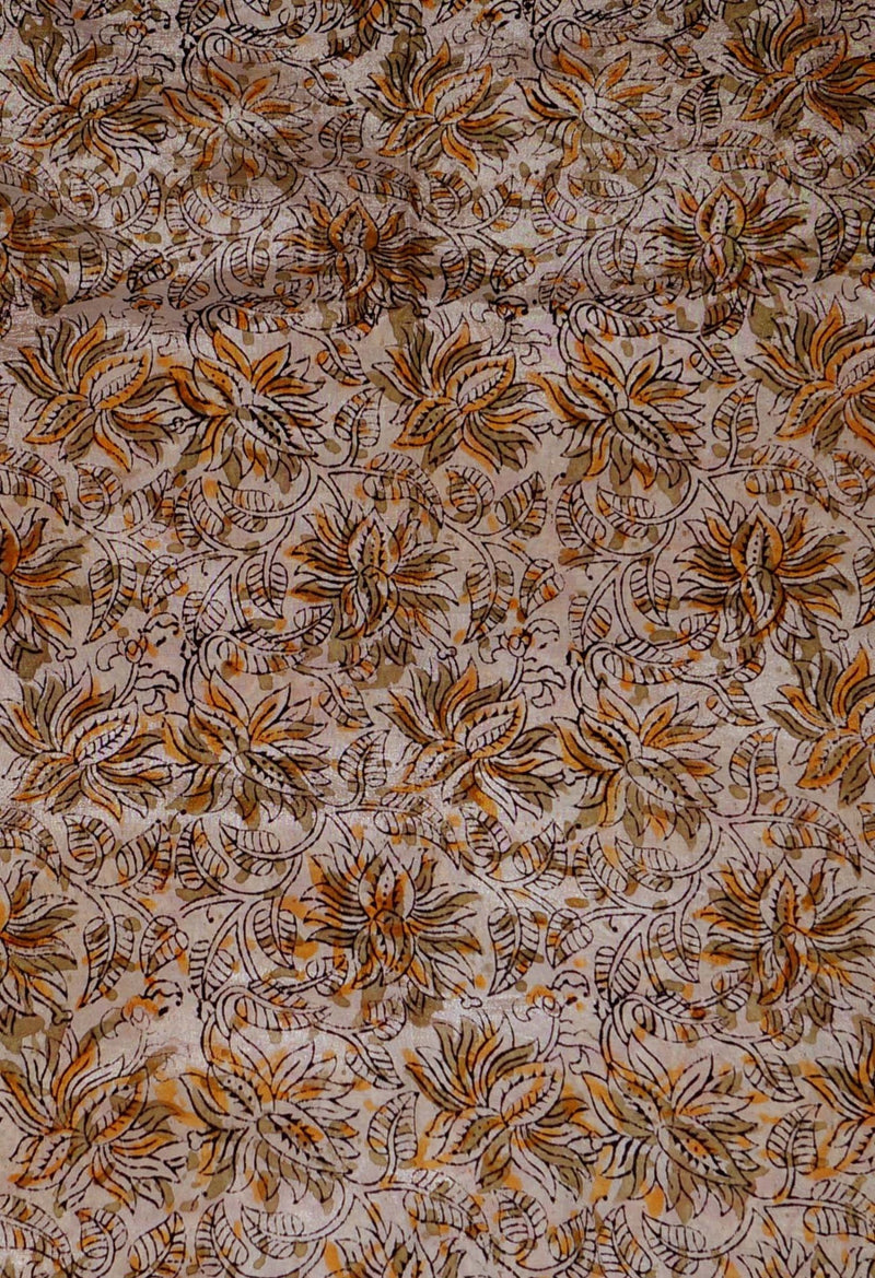 Online Shopping for Pure  Kalamkari Block printed Silk Saree with Hand Block Prints from Andhra Pradesh at Unnatisilks.com India
