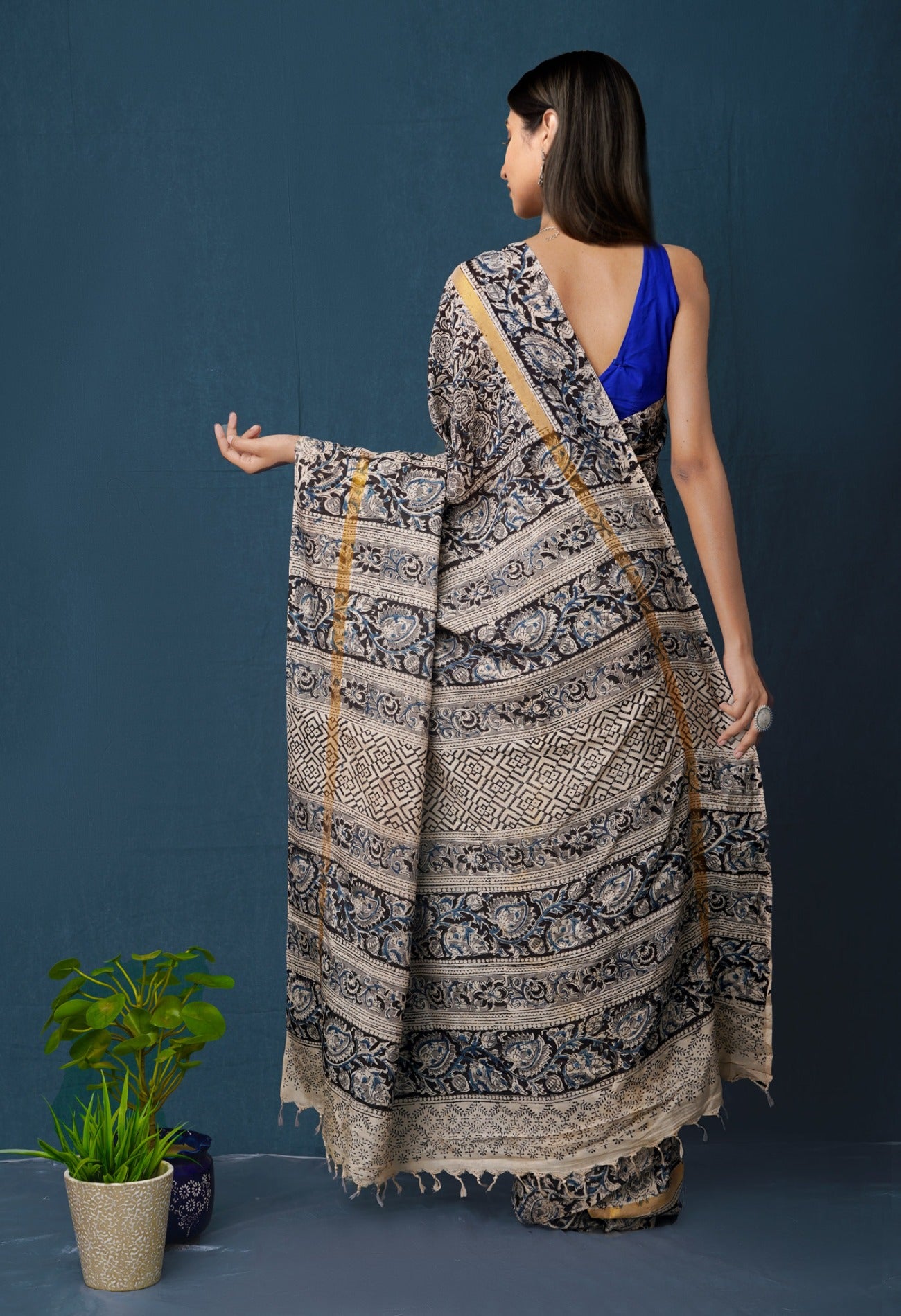 Online Shopping for Multi Pure  Kalamkari Block printed Silk Saree with Hand Block Prints from Andhra Pradesh at Unnatisilks.com India
