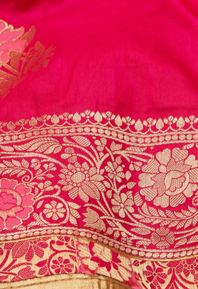 Online Shopping for Pink  Banarasi Silk Saree with Weaving from Uttar Pradesh at Unnatisilks.com India
