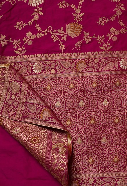 Pink  Banarasi Silk Saree