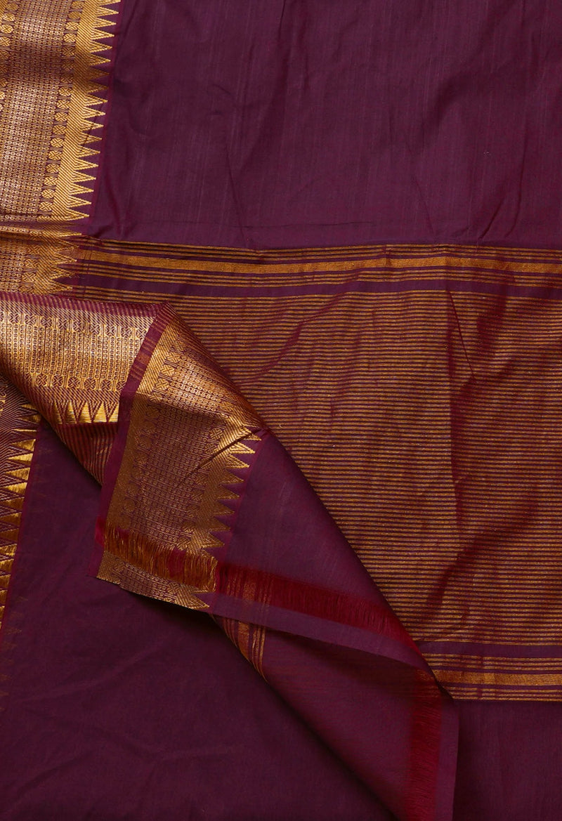 Purple Pure Handloom Mangalgiri Cotton Saree