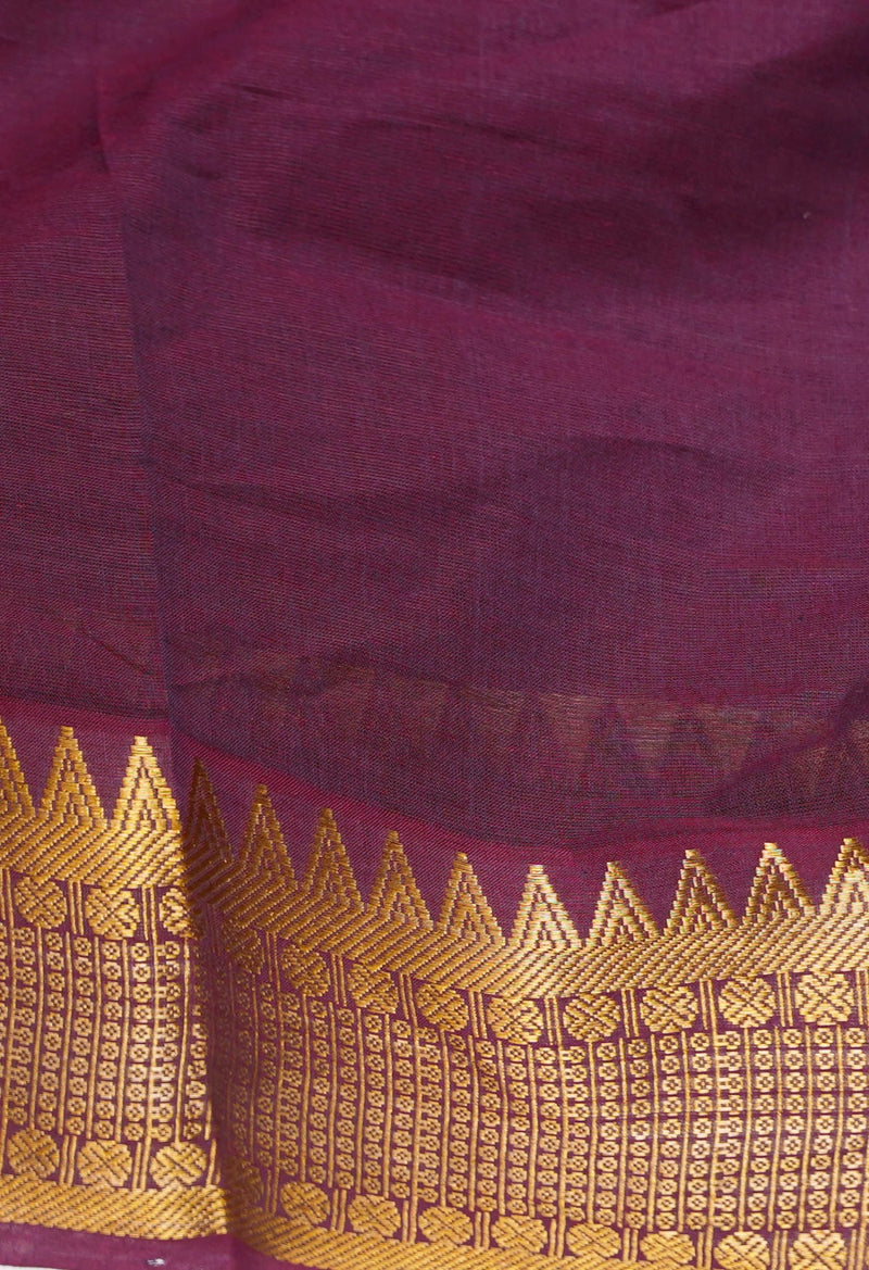 Online Shopping for Purple Pure Handloom Mangalgiri Cotton Saree with Weaving from Andhra Pradesh at Unnatisilks.com India
