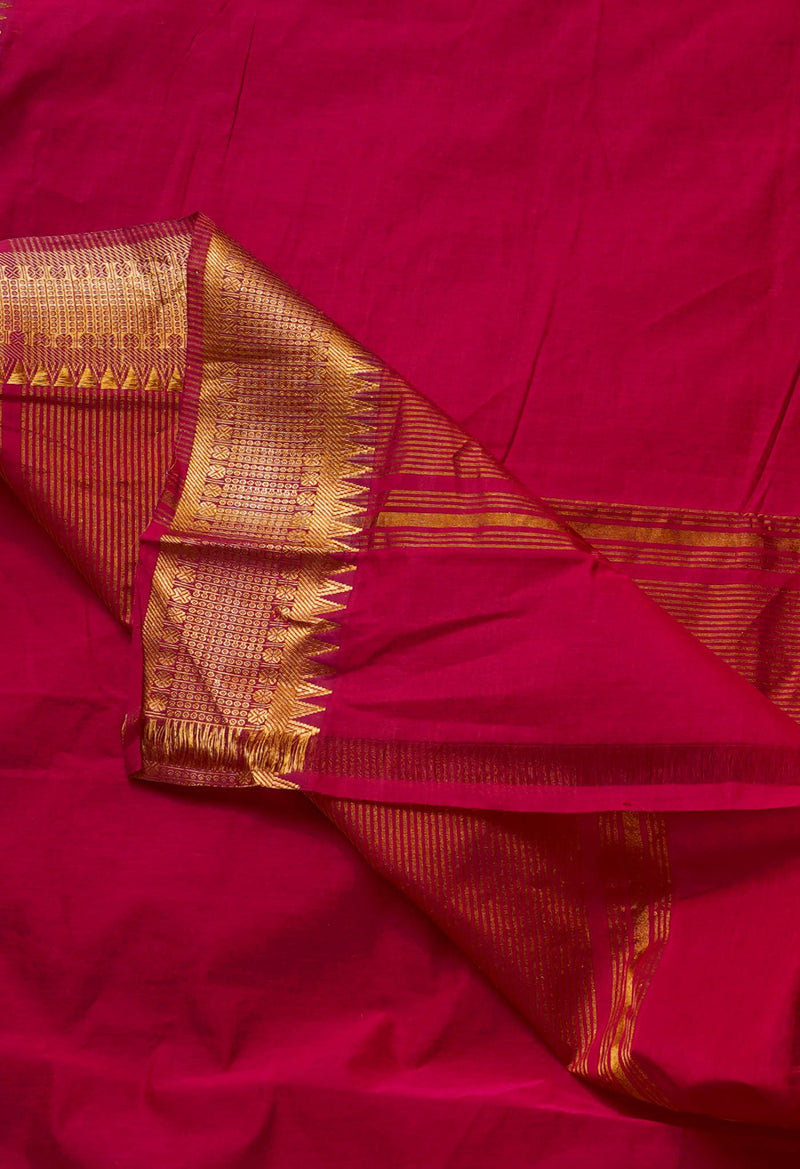 Pink Pure Handloom Mangalgiri Cotton Saree