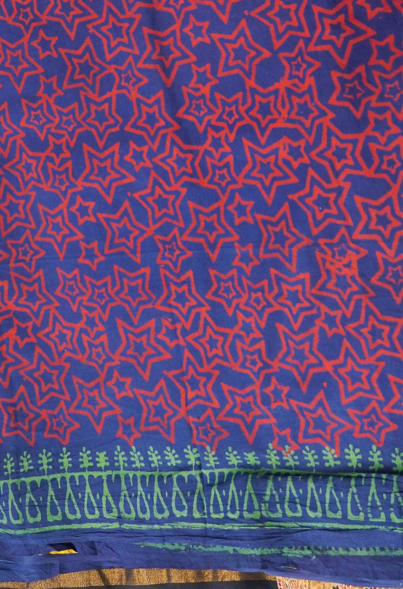 Online Shopping for Indigo Pure Kota Cotton Saree with Hand Block Prints from Andhra Pradesh at Unnatisilks.com India
