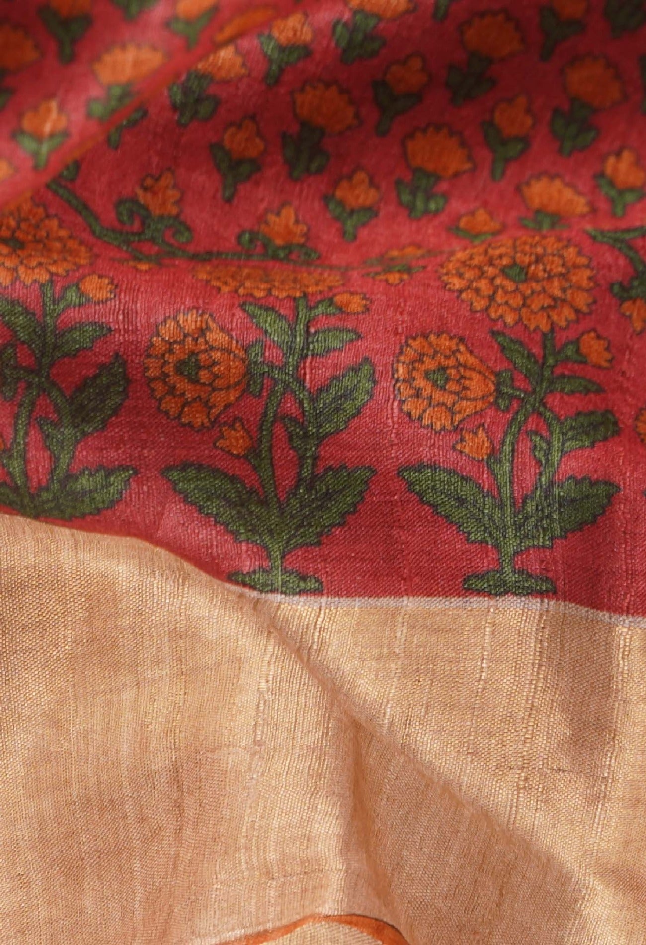 Pink Pure Handloom Bengal Tussar  Silk Saree-UNM62400