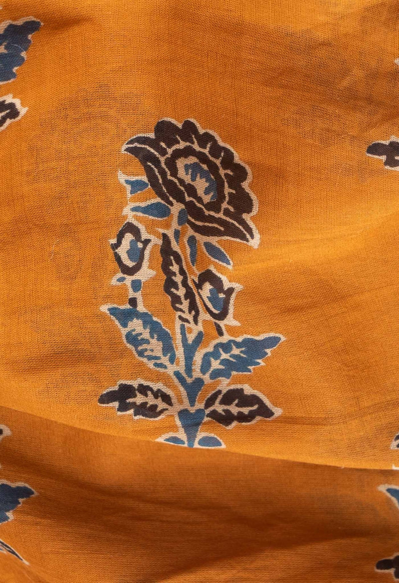 Rust Orange Pure Mulmul Soft Cotton Saree