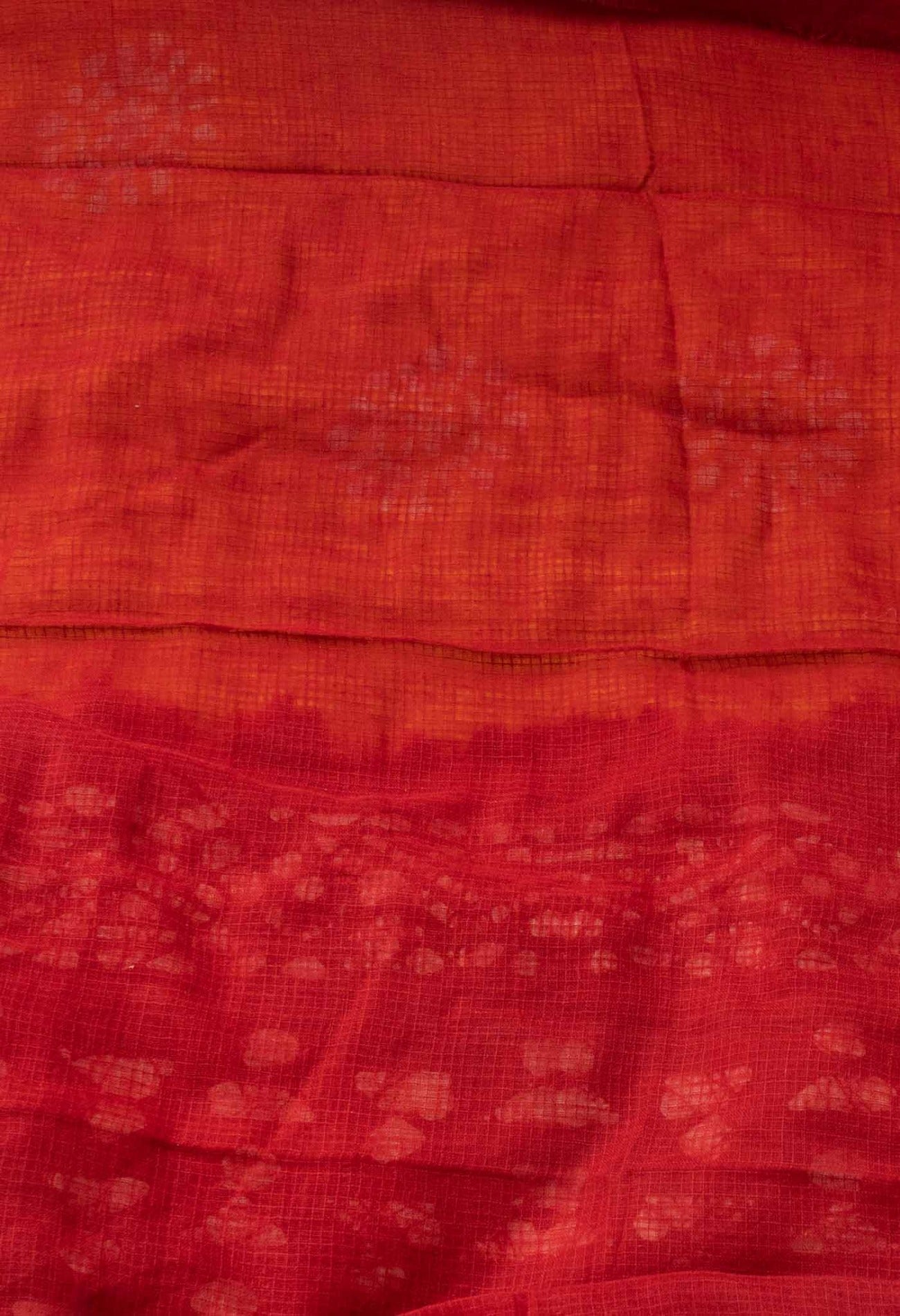 Online Shopping for Orange Pure Batik Kota Cotton Saree with Batik from Rajasthan at Unnatisilks.com India
