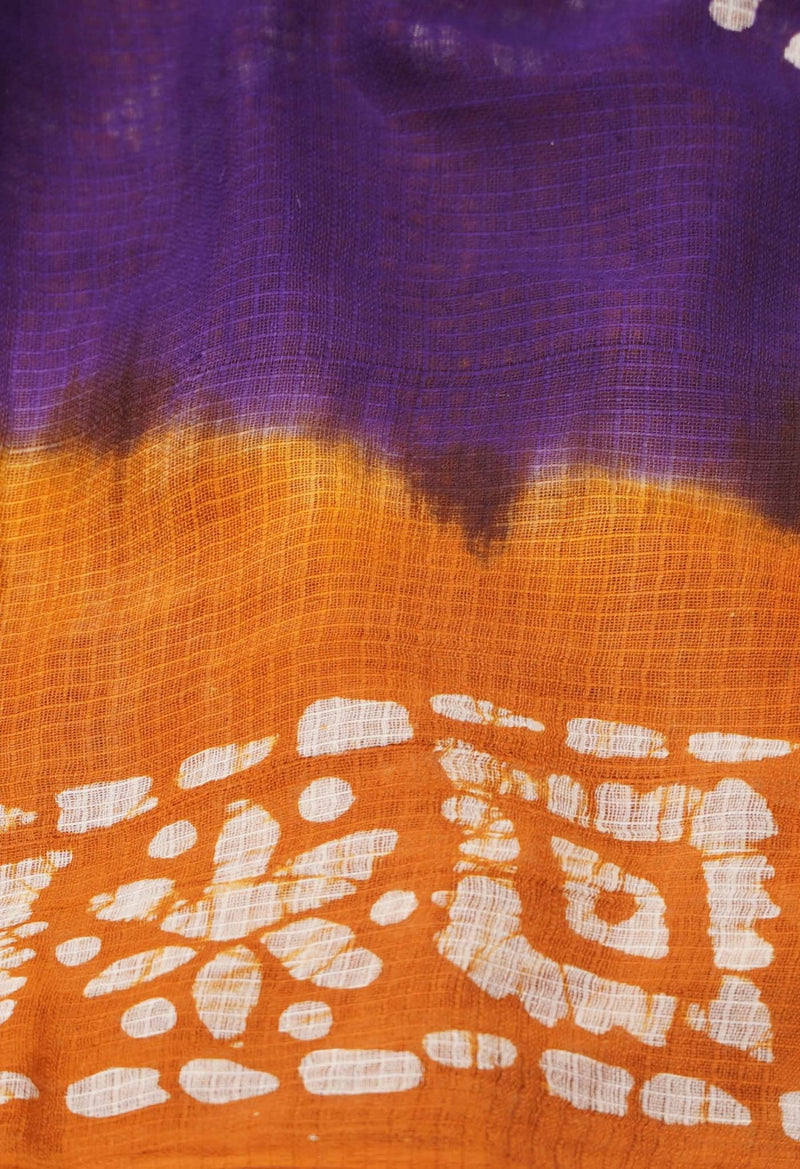 Violet Pure Batik Kota Cotton Saree-UNM62435