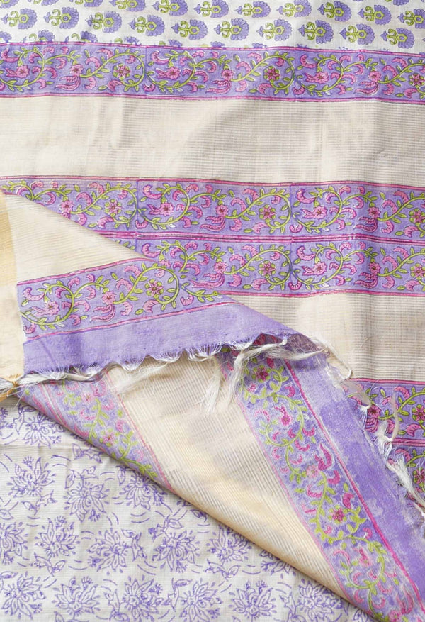 Brown Pure Handloom Ghicha Tussar  Silk Saree