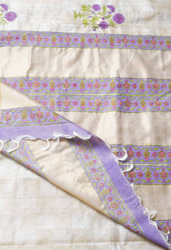 Brown Pure Handloom Ghicha Tussar  Silk Saree