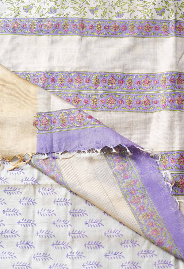 Brown Pure Handloom Ghicha Tussar  Silk Saree