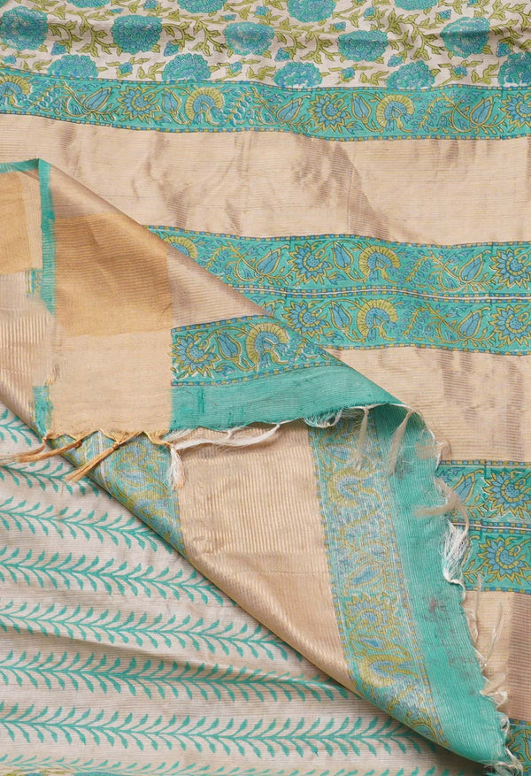 Brown Pure Handloom Ghicha Tussar  Silk Saree