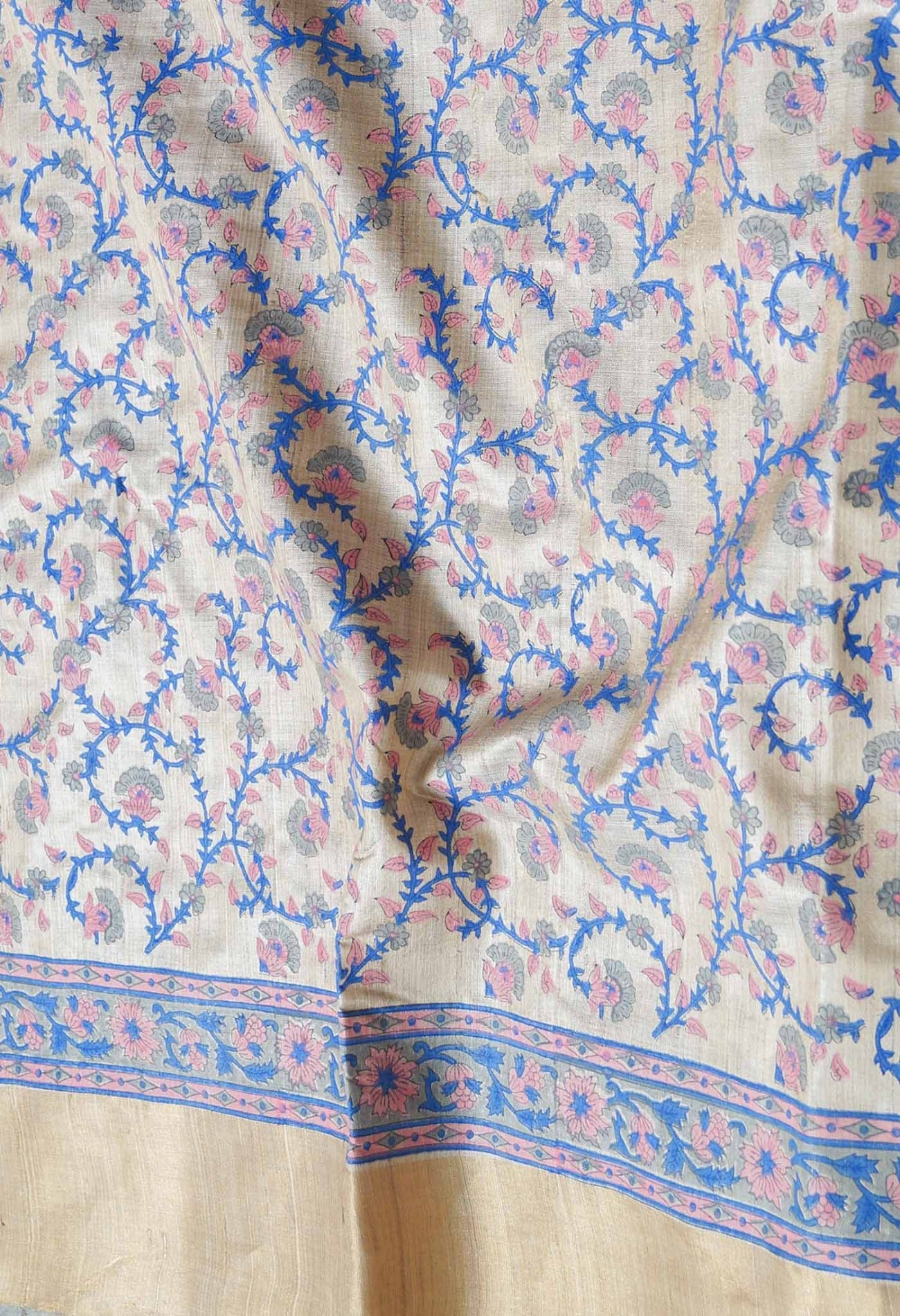 Online Shopping for Brown Pure Handloom Ghicha Tussar  Silk Saree with Hand Block Prints from Chhattisgarh at Unnatisilks.com India
