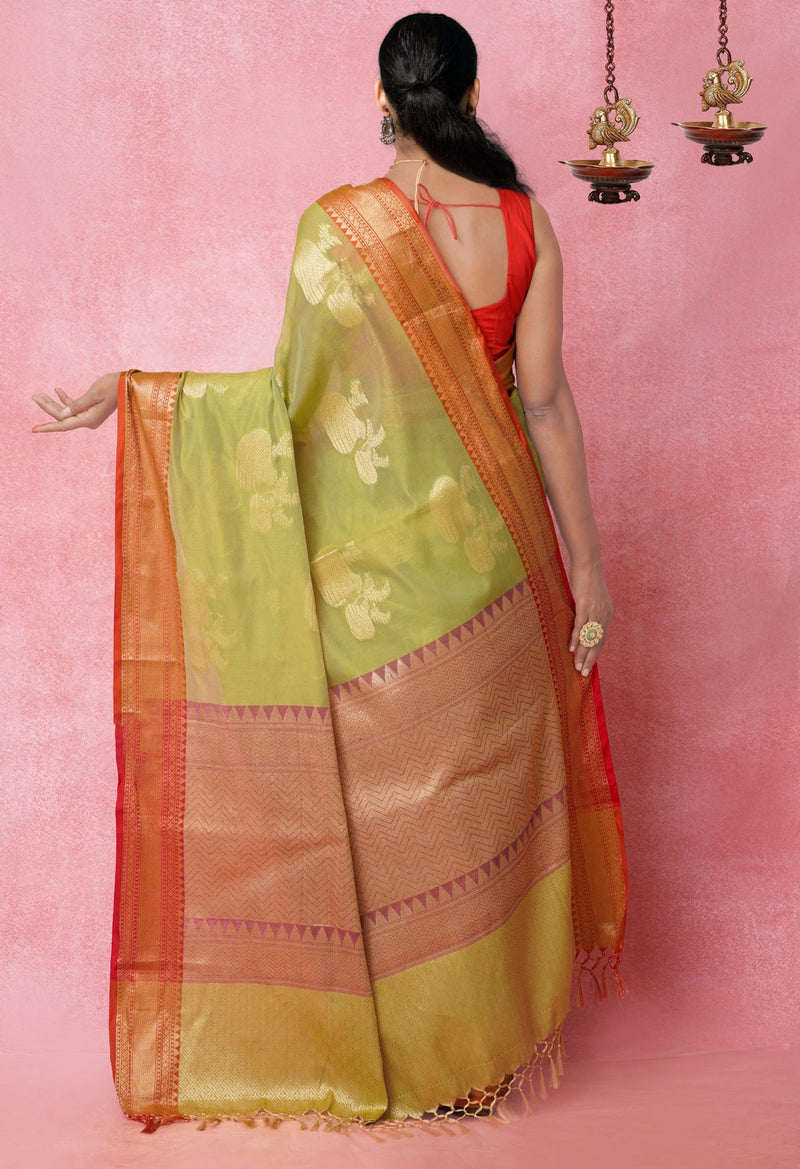 Online Shopping for Grey  Fancy Chanderi Sico Saree with Weaving from Madhya Pradesh at Unnatisilks.com India
