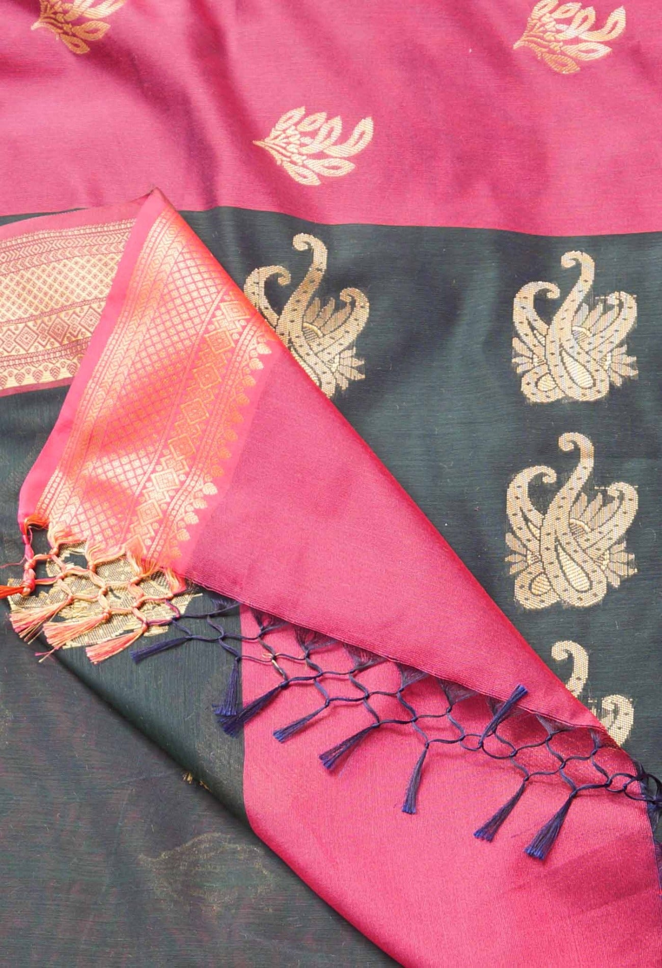 Pink  Fancy Chanderi Sico Saree-UNM62482