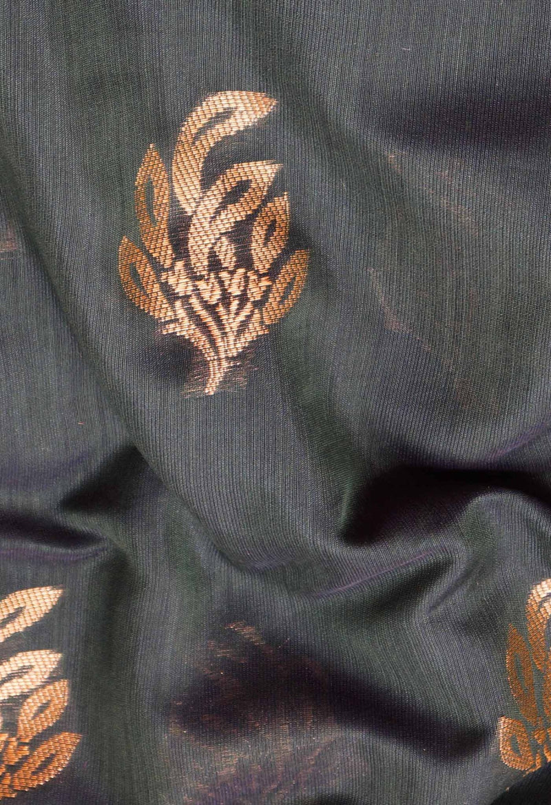 Online Shopping for Green  Fancy Chanderi Sico Saree with Weaving from Uttar Pradesh at Unnatisilks.com India
