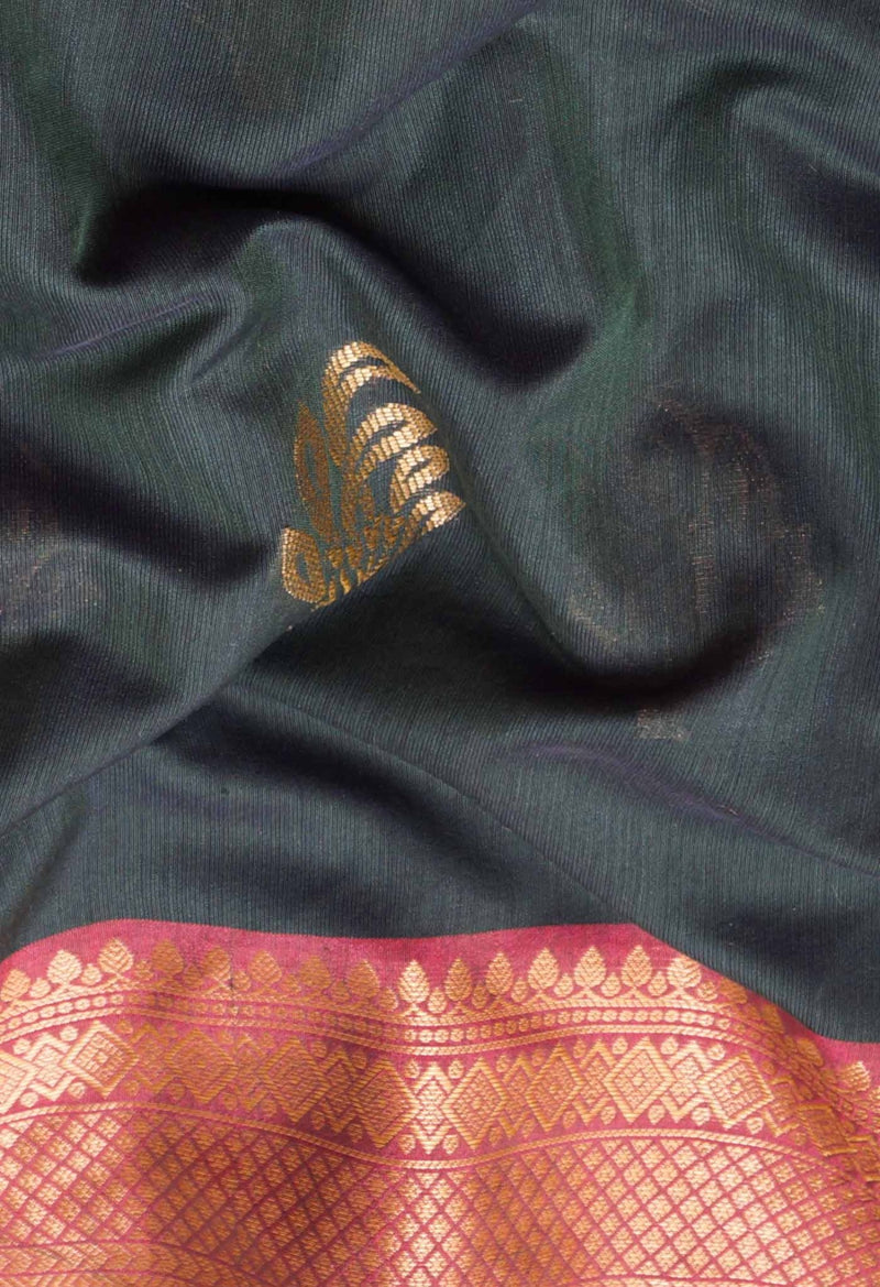 Online Shopping for Green  Fancy Chanderi Sico Saree with Weaving from Uttar Pradesh at Unnatisilks.com India
