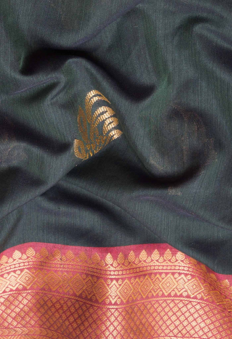 Online Shopping for Green  Fancy Chanderi Sico Saree with Weaving from Uttar Pradesh at Unnatisilks.com India
