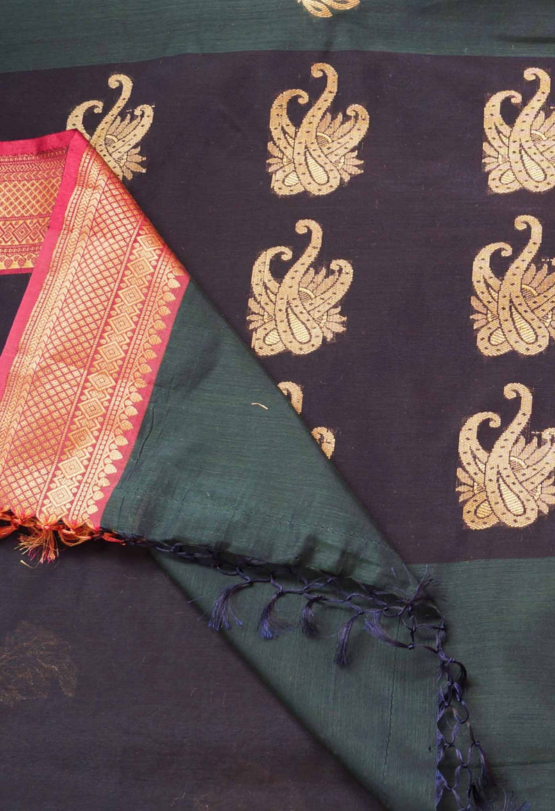 Green  Fancy Chanderi Sico Saree