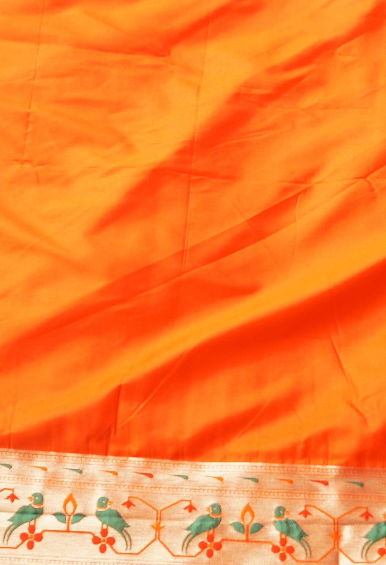 Online Shopping for Orange  Paithani Silk Saree with Weaving from Uttar Pradesh at Unnatisilks.com India
