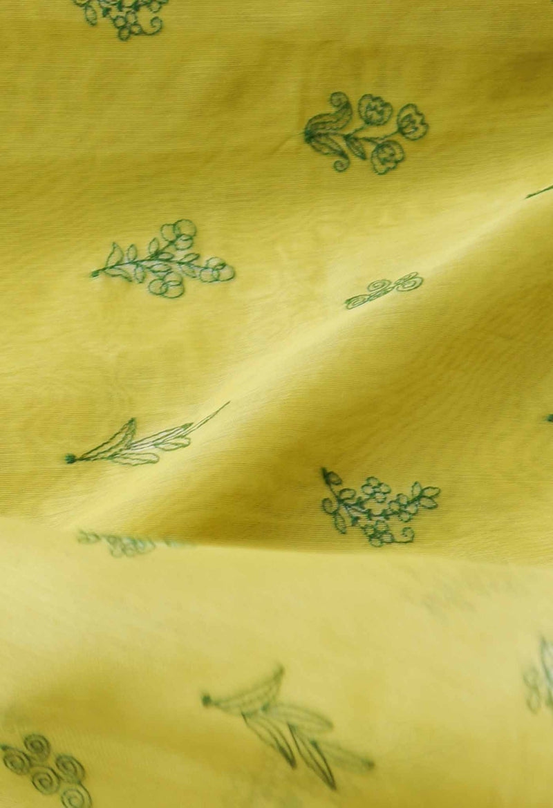 Online Shopping for Yellow  Cross Stitched Embroidered Sico Saree with Embroidery from Madhya Pradesh at Unnatisilks.com India
