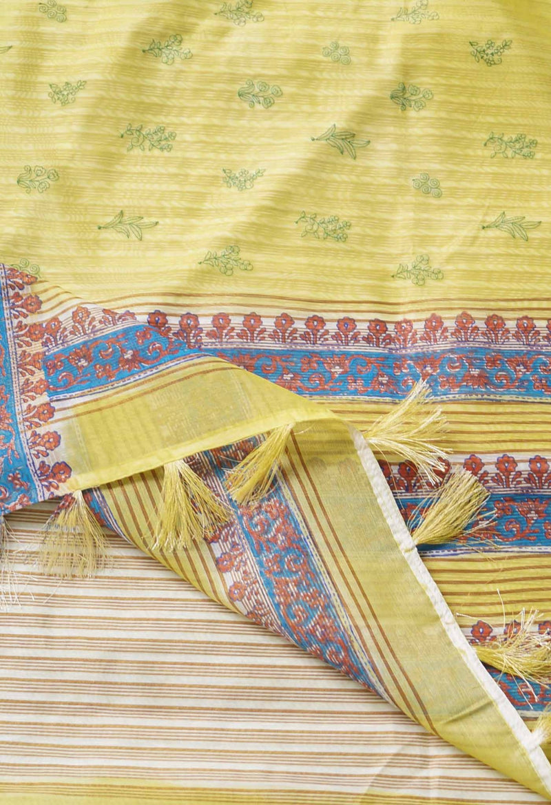Green  Cross Stitched Embroidered Sico Saree