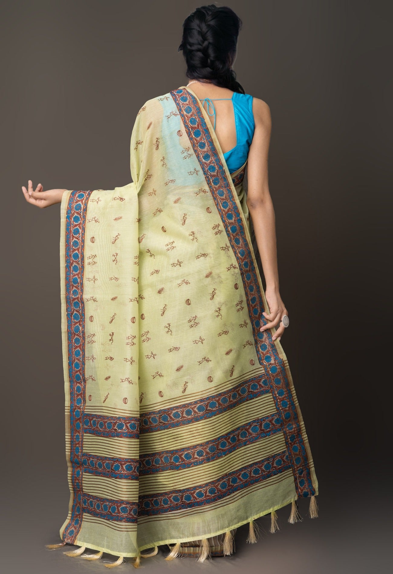 Online Shopping for Green  Cross Stitched Embroidered Sico Saree with Embroidery from Madhya Pradesh at Unnatisilks.com India
