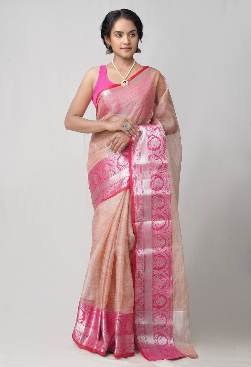 Online Shopping for Cream  Kota Tissue Saree with Embroidery from Rajasthan at Unnatisilks.com India
