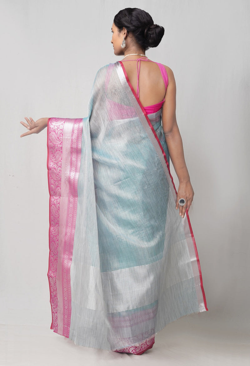 Online Shopping for Blue  Kota Tissue Saree with Weaving from Uttar Pradesh at Unnatisilks.com India
