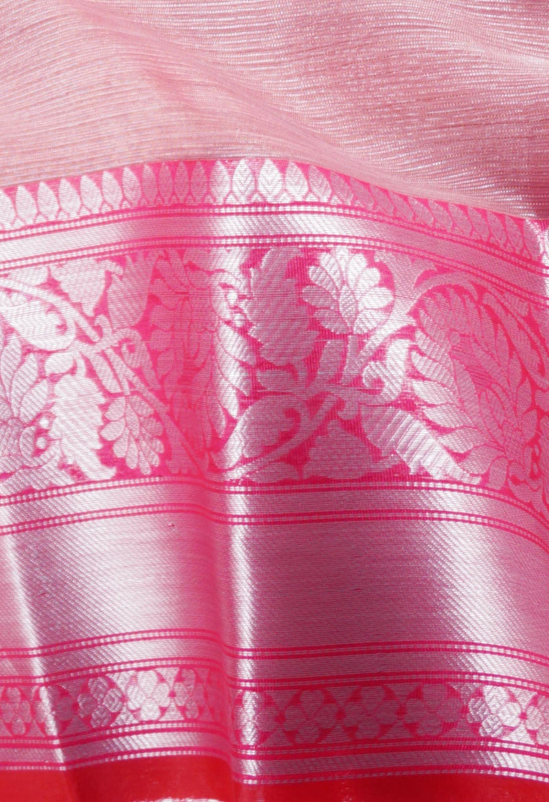 Online Shopping for Peach Pink  Kota Tissue Saree with Weaving from Rajasthan at Unnatisilks.com India
