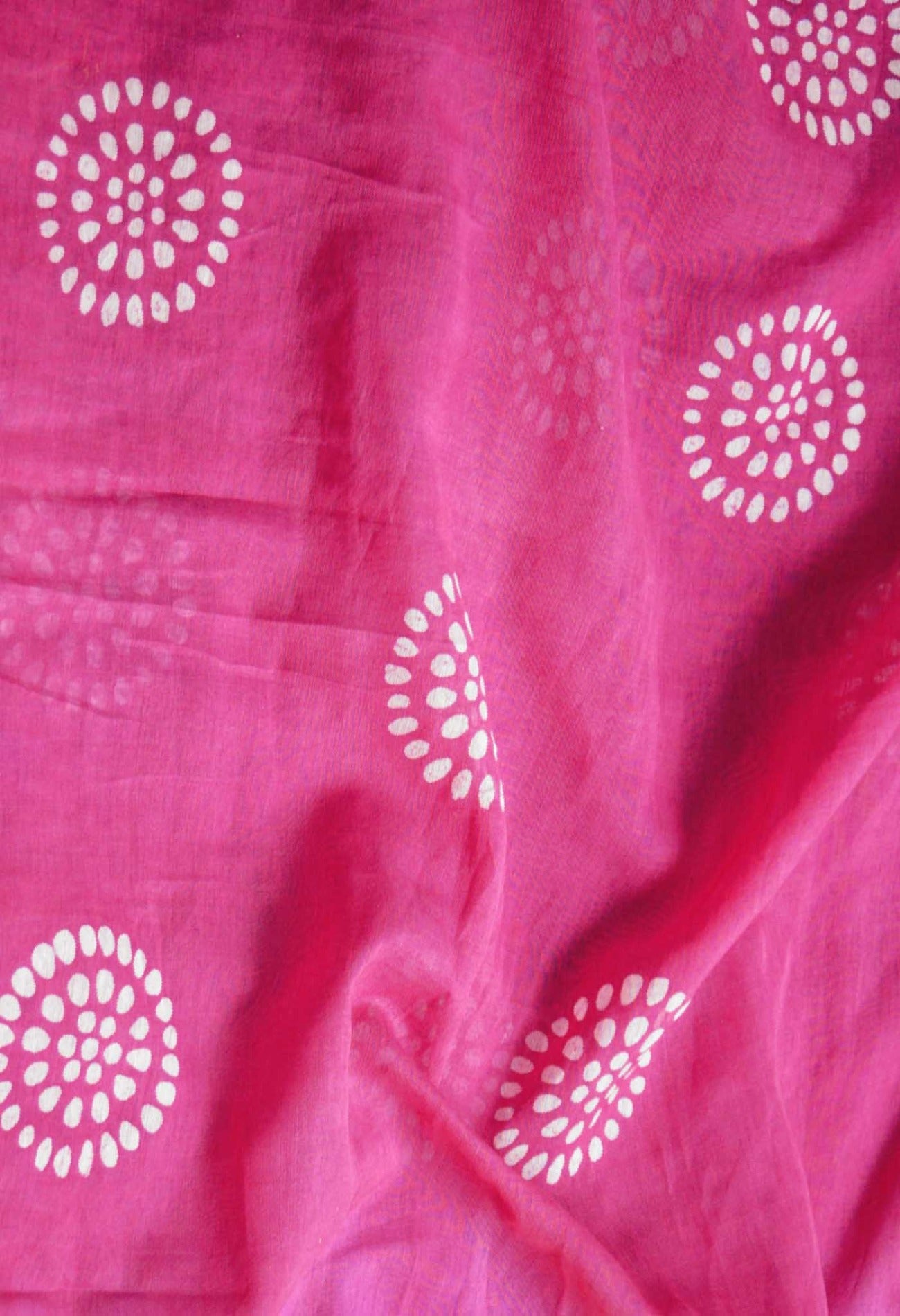 Online Shopping for Pink Pure Wax Batik Chanderi  Cotton Saree with Tie-N-Dye from Rajasthan at Unnatisilks.com India
