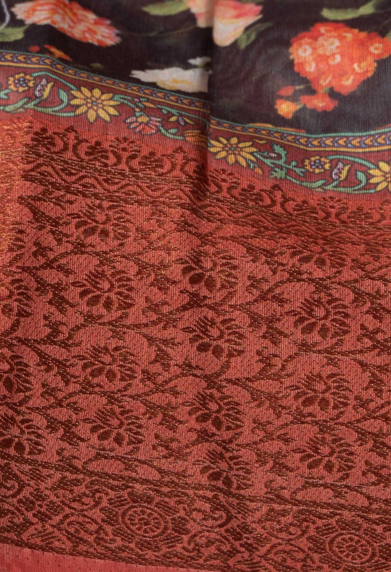 Online Shopping for Multi  Fusion Kalamkari Maheshwari Sico Saree with Weaving from Uttar Pradesh at Unnatisilks.com India
