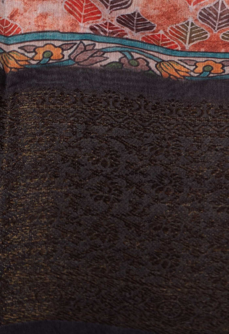 Online Shopping for Multi  Fusion Kalamkari Maheshwari Sico Saree with Weaving from Uttar Pradesh at Unnatisilks.com India
