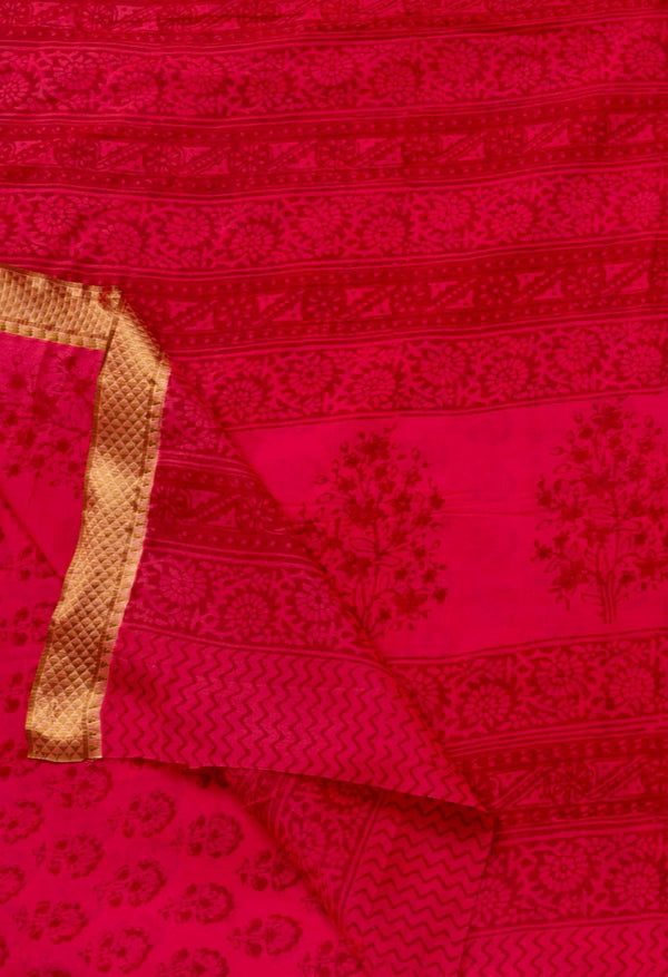 Pink Pure Bagh venkatagiri Superfine Cotton Saree