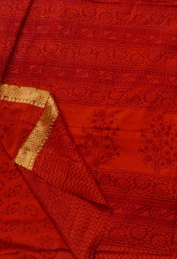 Red Pure Bagh venkatagiri Superfine Cotton Saree