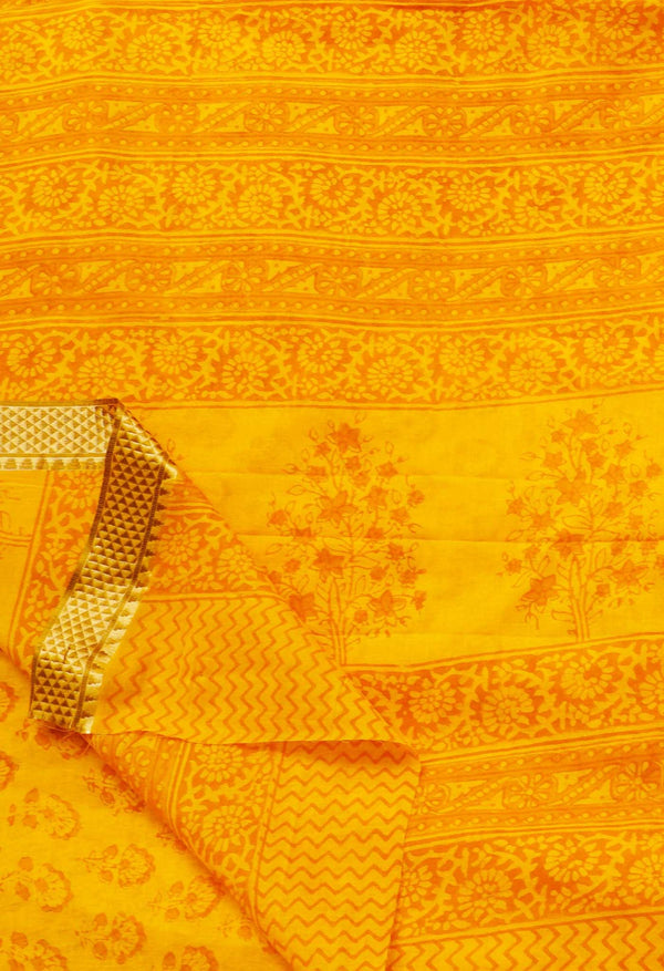 Yellow Pure Bagh venkatagiri Superfine Cotton Saree