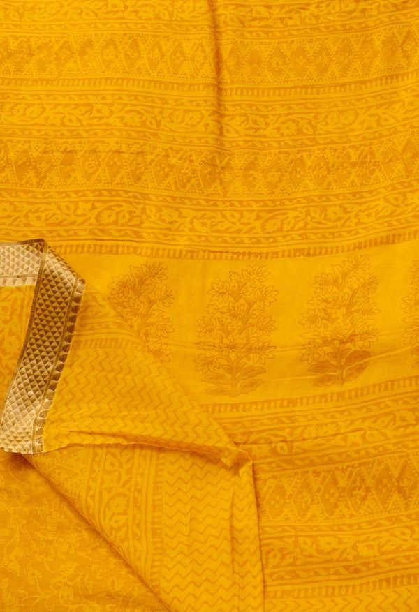 Yellow Pure Bagh venkatagiri Superfine Cotton Saree