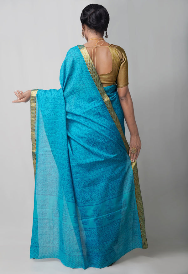 Blue Pure Bagh venkatagiri Superfine Cotton Saree-unm62605