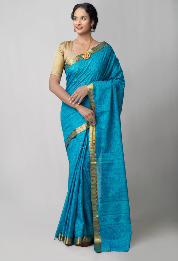 Blue Pure Bagh venkatagiri Superfine Cotton Saree-unm62605