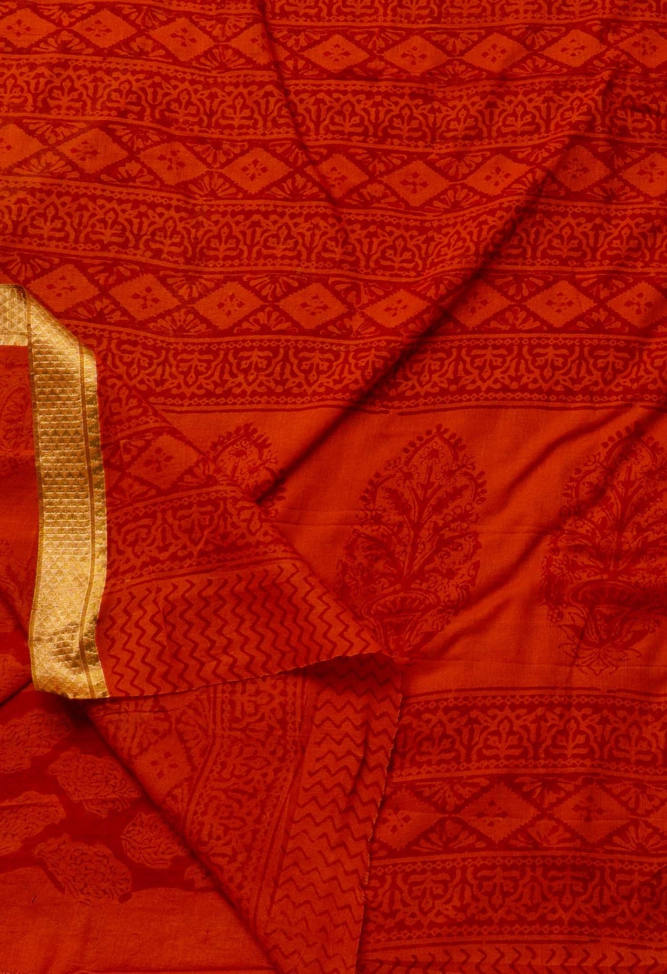 Red Pure Bagh venkatagiri Superfine Cotton Saree