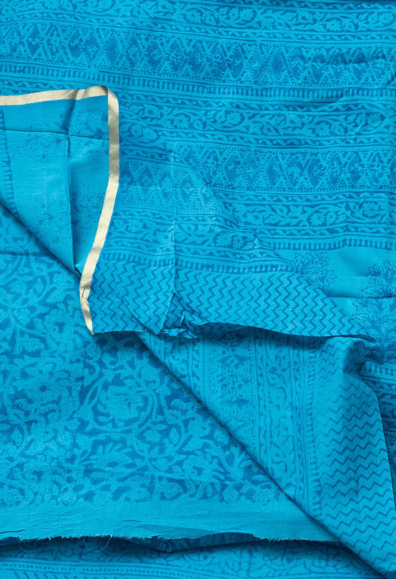 Blue Pure Bagh venkatagiri Superfine Cotton Saree