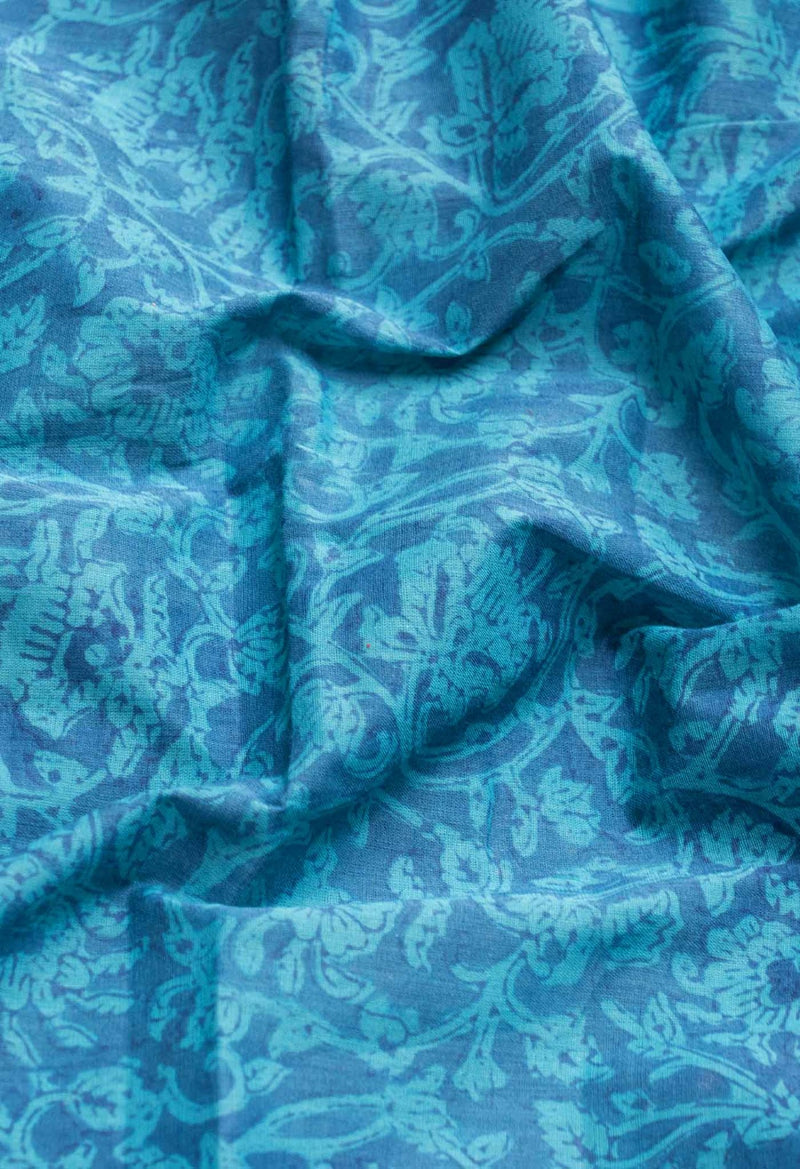 Online Shopping for Blue Pure Bagh venkatagiri Superfine Cotton Saree with Bagh from Andhra Pradesh at Unnatisilks.com India
